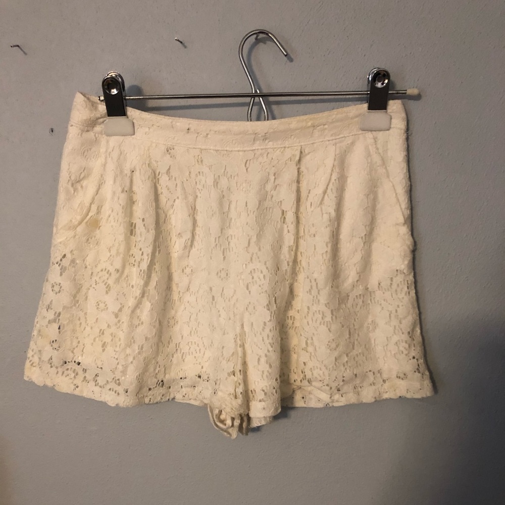 Hollister White Lace Shorts